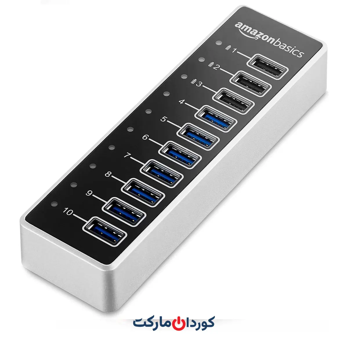 هاب 10 پورت Amazon Baiscs | USB 3 با آداپتور برق - 65W