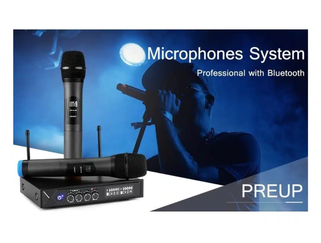 سیستم بی سیم کارائوکه حرفه ای - 2 میکروفون بلوتوثی Preup S9 Professional