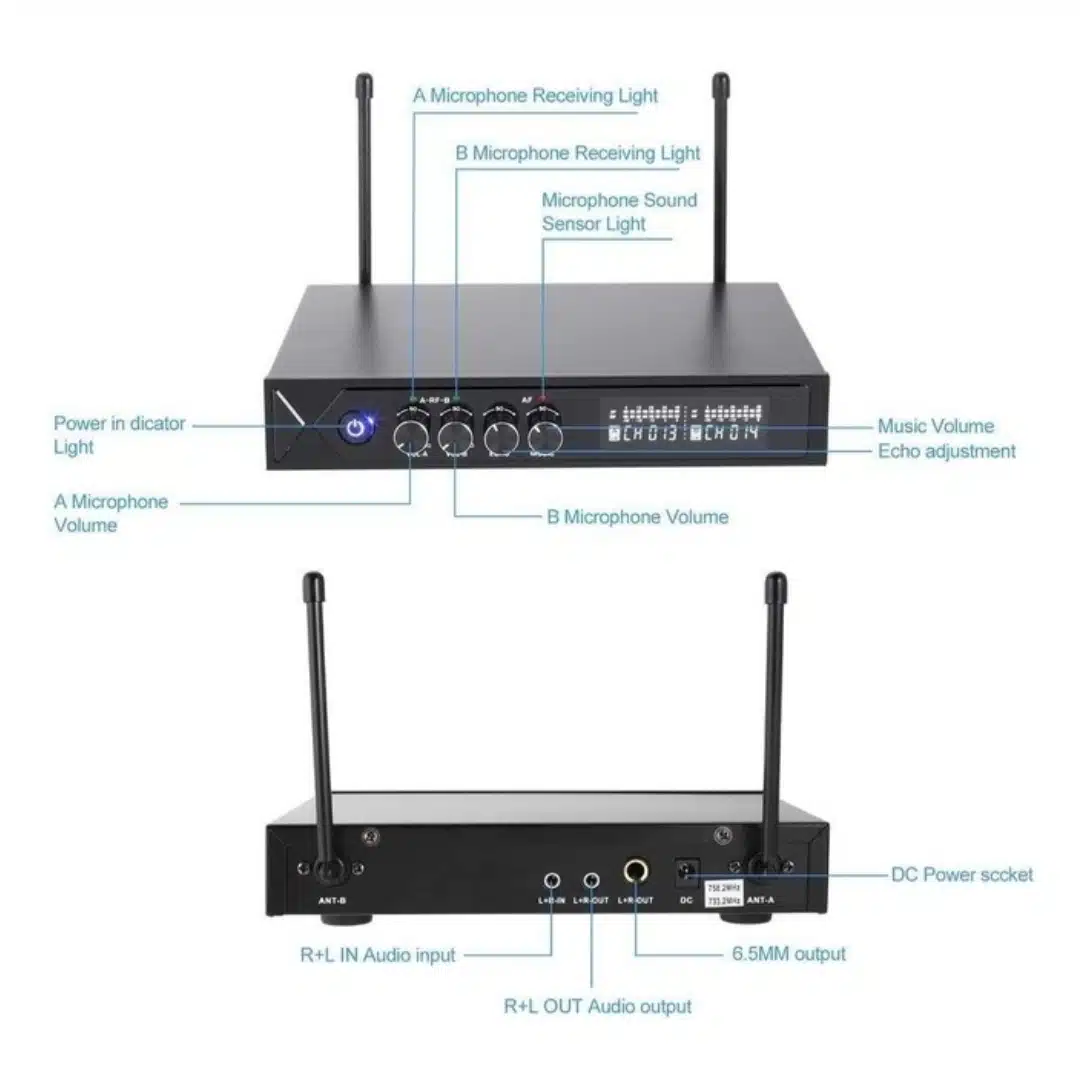 سیستم بی سیم کارائوکه حرفه ای - 2 میکروفون بلوتوثی Preup S9 Professional