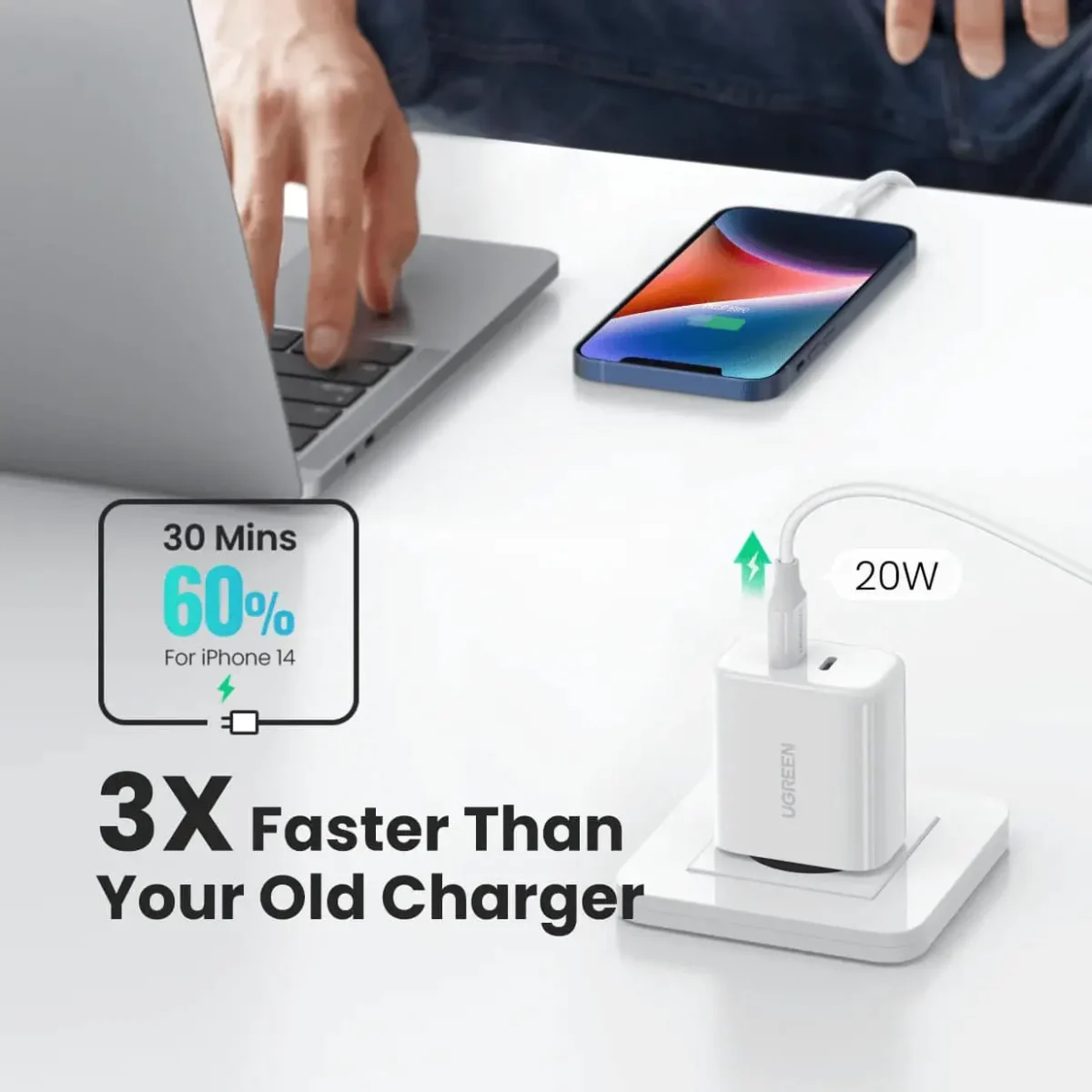 شارژر 2پورت سریع مدل یوگرین UGREEN CD243 Nexode 40W Charger - Image 5