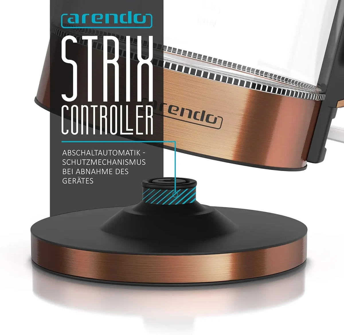 کتری برقی استیل ضد زنگ مسی آرندو آلمان - Arendo Solid Copper
