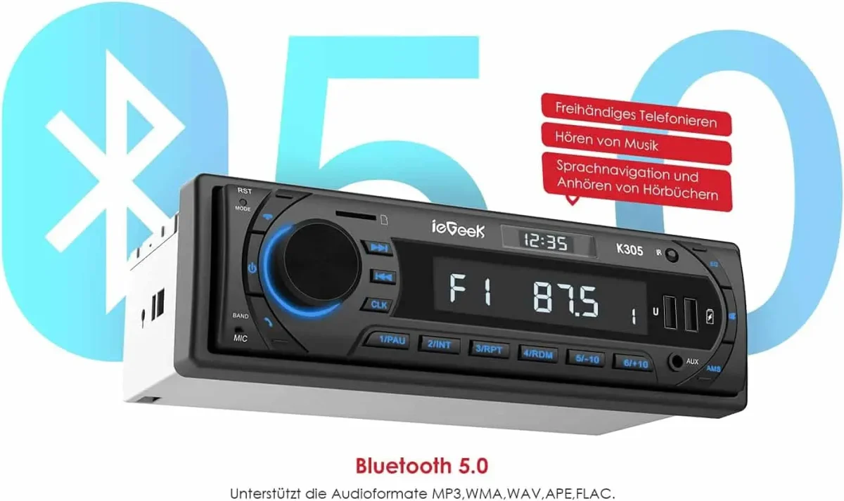پخش خودرو ieGeek Car Radio Bluetooth 5.0 k305