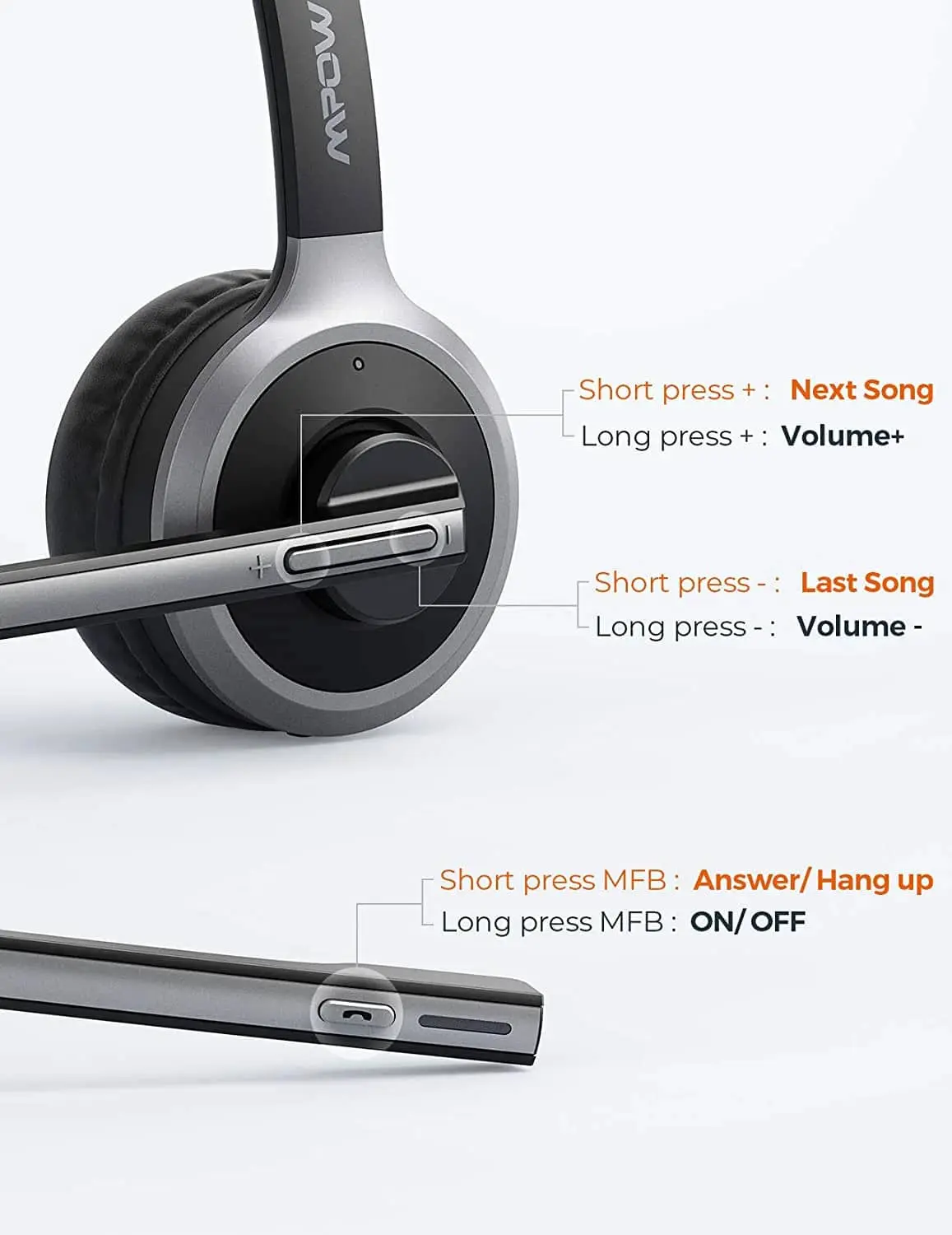 هدفون بی سیم Mpow M5 میکروفون دار - BH231A