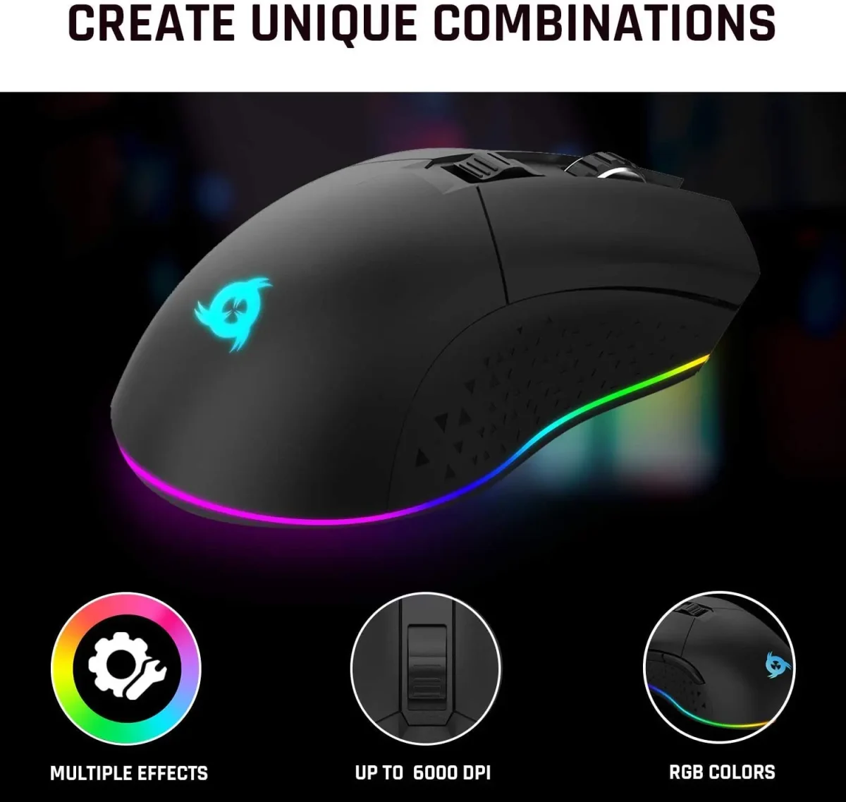 ماوس بازی بی‌سیم قابل شارژ Klim Blaze RGB + سنسور با دقت بالا
