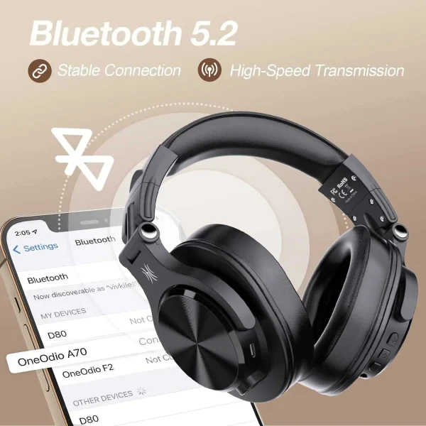هدفون دی جی بلوتوثی OneOdio A70BT Black