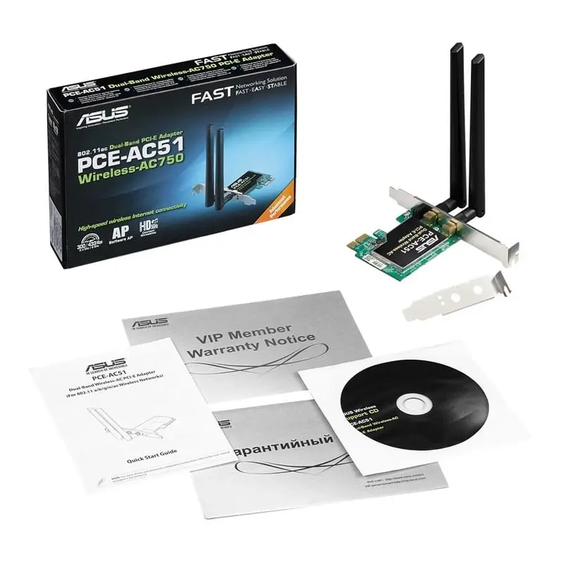 کارت شبکه بی سیم ایسوس دو بانده مدل PCE-AC51