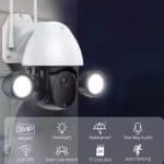 دوربین مداربسته - tuya | Smart Floodlight وای فای الکسا Google Home، ضد آب، با نورافکن حیاط، پانل نظارتی خانگی 1080P HD، ردیابی خودکار