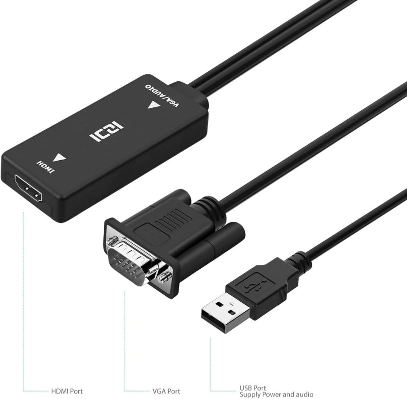 مبدل VGA به HDMI با پورت USB | برند ICZI