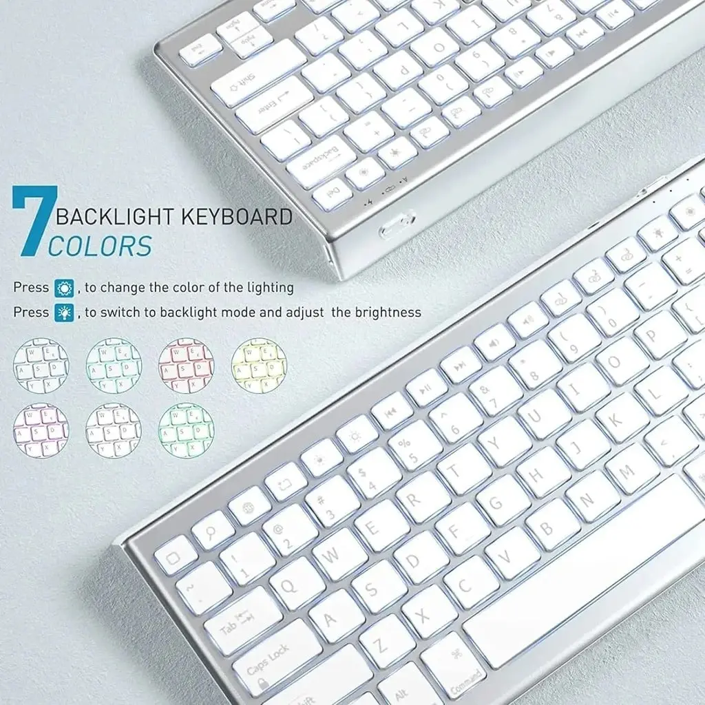 کیبورد بی سیم(وایرلس) مدل جلی کامب Jelly Comb | Backlit Bluetooth Keyboard and Mouse