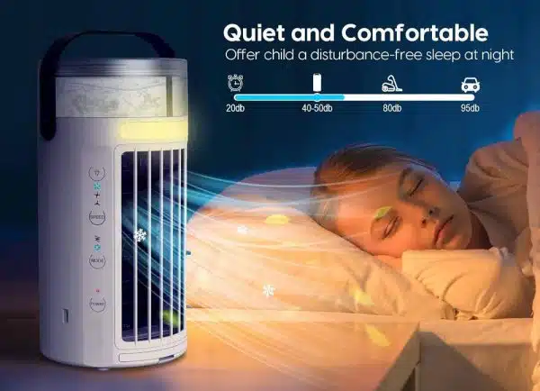 کولر آبی پرتابل Cooling Fan | درجه بندی، نور شبانه