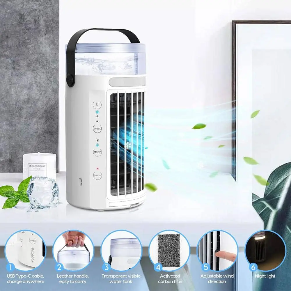 کولر آبی پرتابل Cooling Fan | درجه بندی، نور شبانه