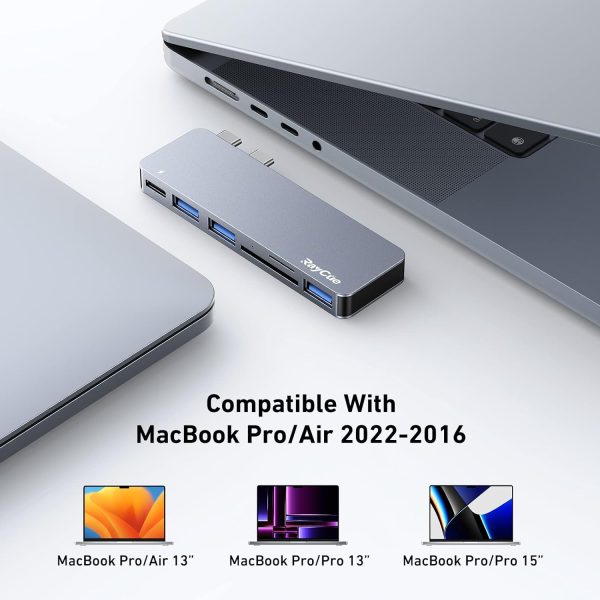 پورت هاب USB C | RayCue با آداپتور MacBook Multiport با Thunderbolt 3/3T, 3 Ports USBSDd3, 3