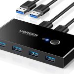 سوئیچ 4 پورت یوگرین USB 3.0 با کابل نر USB 3