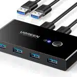 سوئیچ 4 پورت یوگرین USB 3.0 با کابل نر USB 3