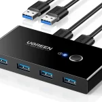 سوئیچ 4 پورت یوگرین USB 3.0 با کابل نر USB 3