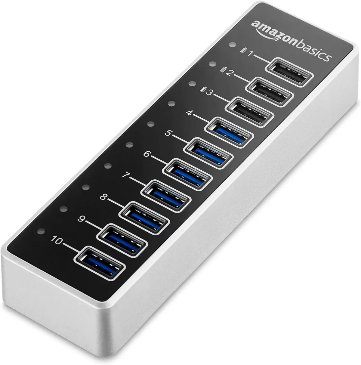 هاب 10 پورت Amazon Baiscs | USB 3 با آداپتور برق - 65W