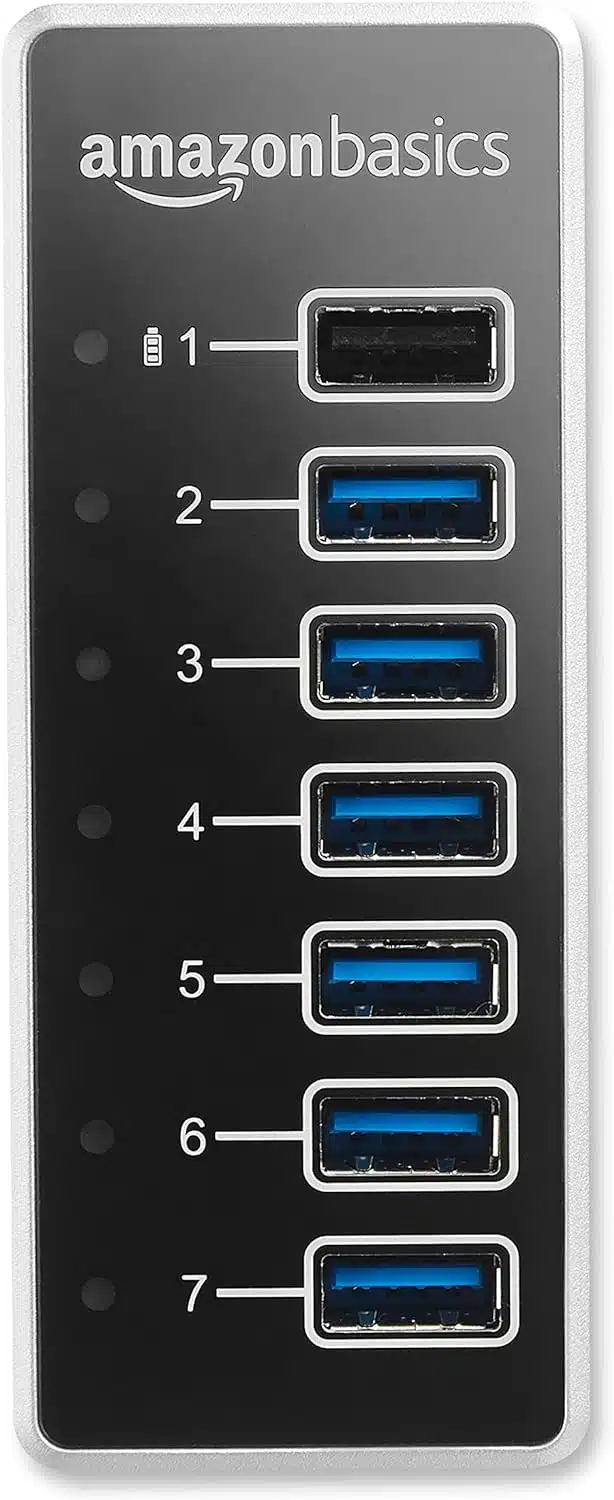 هاب 7 پورت Amazon Baiscs | USB 3 با آداپتور برق - 36W (12V/3A)