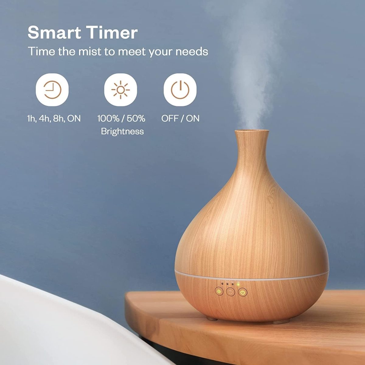 دستگاه بخور/خوشبو کننده و رطوبت ساز (آروماتراپی هوشمند) Vivlot, Aroma Diffuser | با تایمر و 7 نور RGB، مدل | 500 میلی متر VL-PCN009