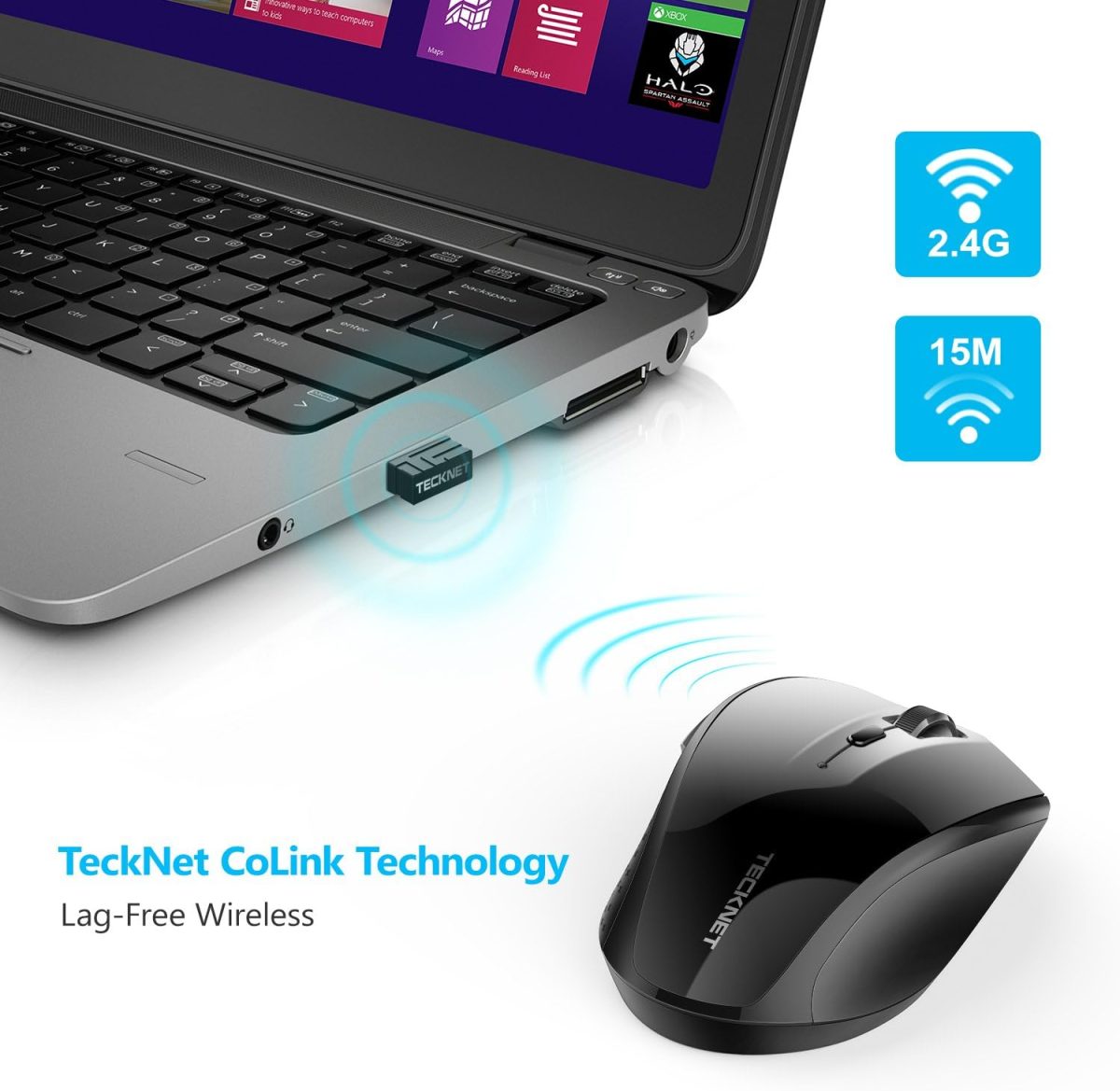 ماوس بی‌سیم TeckNet Silent Plus، 2.4G، گیرنده نانو M106