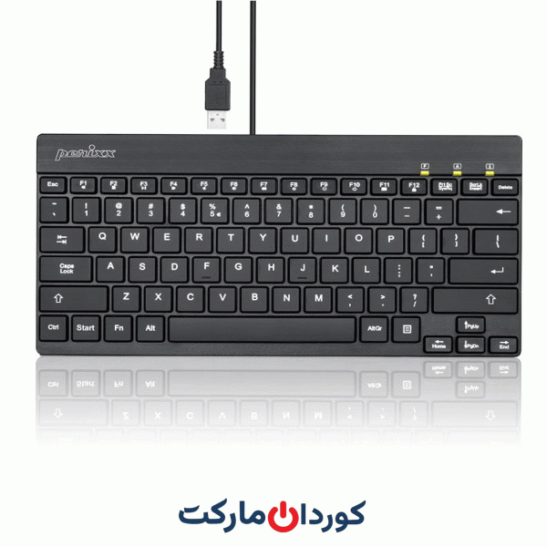 کیبورد (صفحه‌کلید) سیم دار محصول کشور آلمان USB با نور پس‌زمینه مدل PERIBOARD-326 برند Perixx