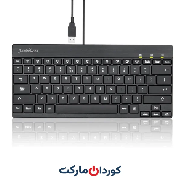 کیبورد (صفحه‌کلید) سیم دار محصول کشور آلمان USB با نور پس‌زمینه مدل PERIBOARD-326 برند Perixx