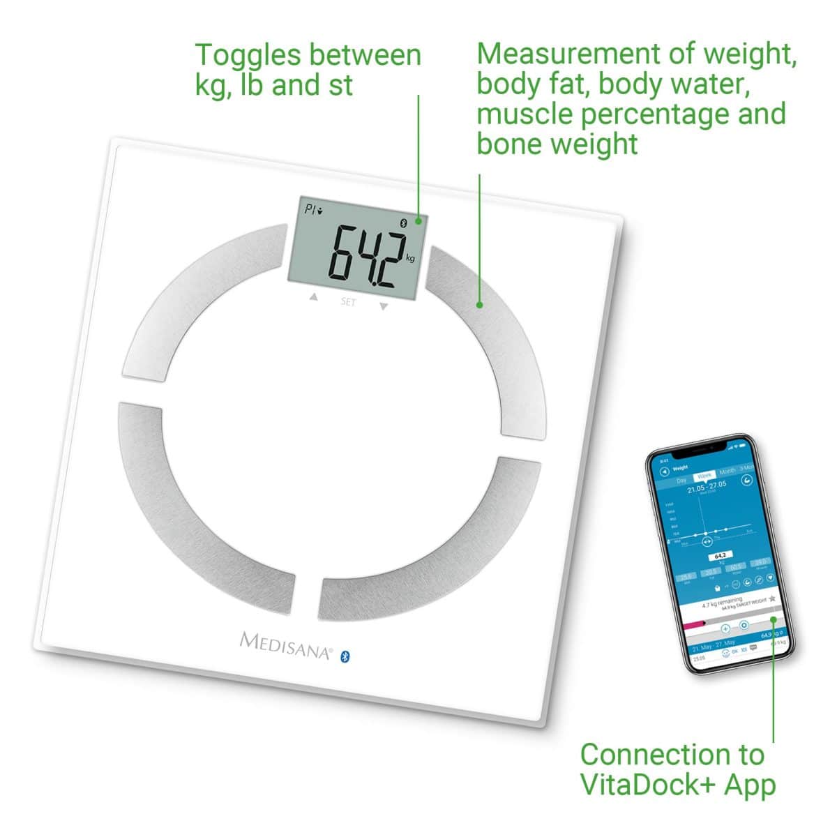 ترازوی تشخیصی و هوشمند Medisana BS 444 CONNECT Body analysis scale