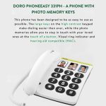 تلفن ثابت با دکمه بزرگ Doro PhoneEasy 331ph برای سالمندان (سفید)