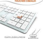 کیبورد سیم دار مدل Clavier Filaire Design Touch Pour Mac FR, سفید، نقره ای