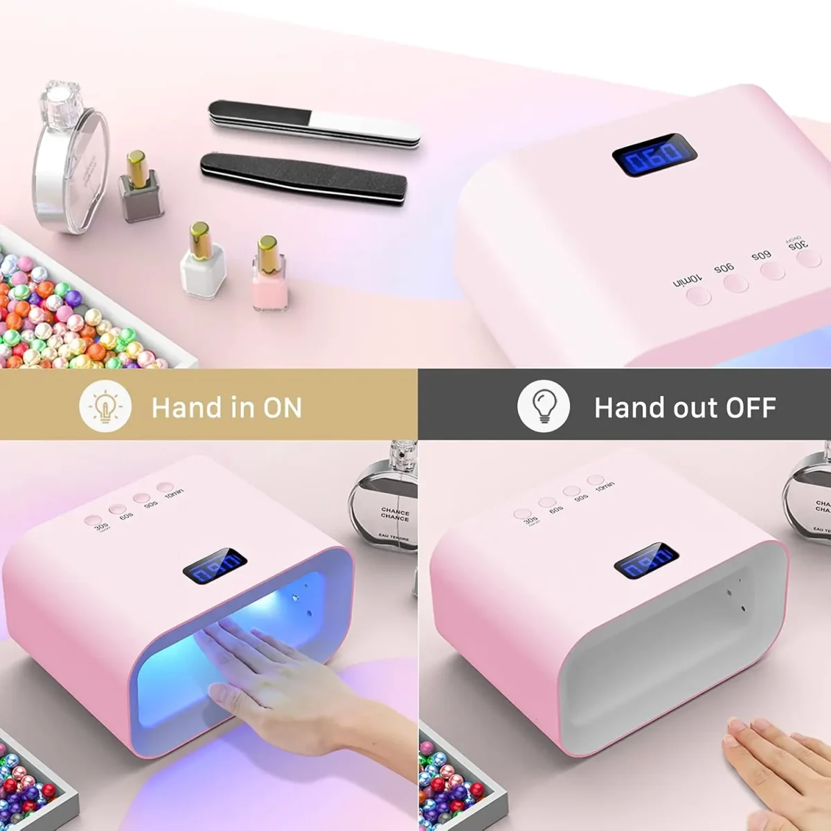 دستگاه O'vinna UV LED Nail Lamp مدل WT60، لامپ ناخن، 150وات