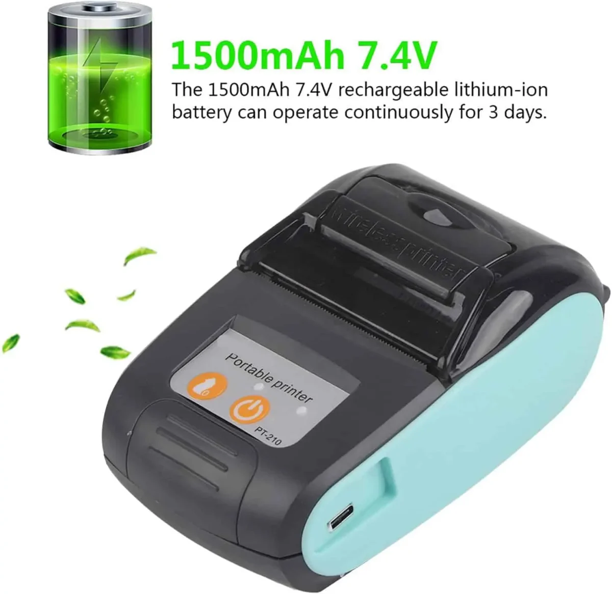 پرینتر لیبل زن و پرینتر حرارتی GOOJPRT Portable Printer مدل PT-210
