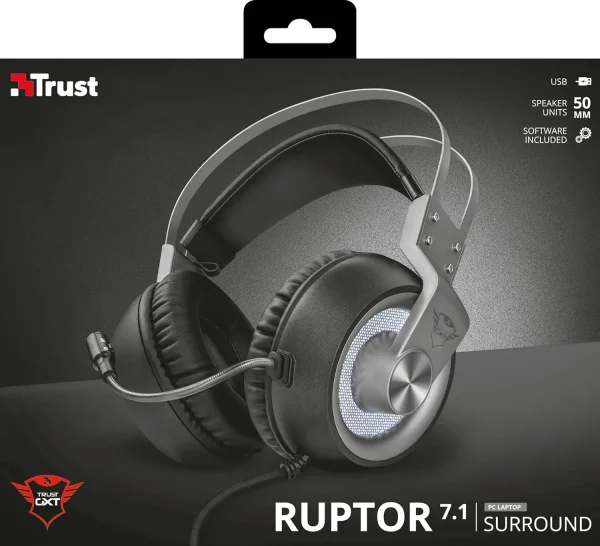 هدست (هدفون) گیمینگ Trust Gaming GXT 4376 Ruptor 7.1، کنترل ولوم صدای On-Ear Cup