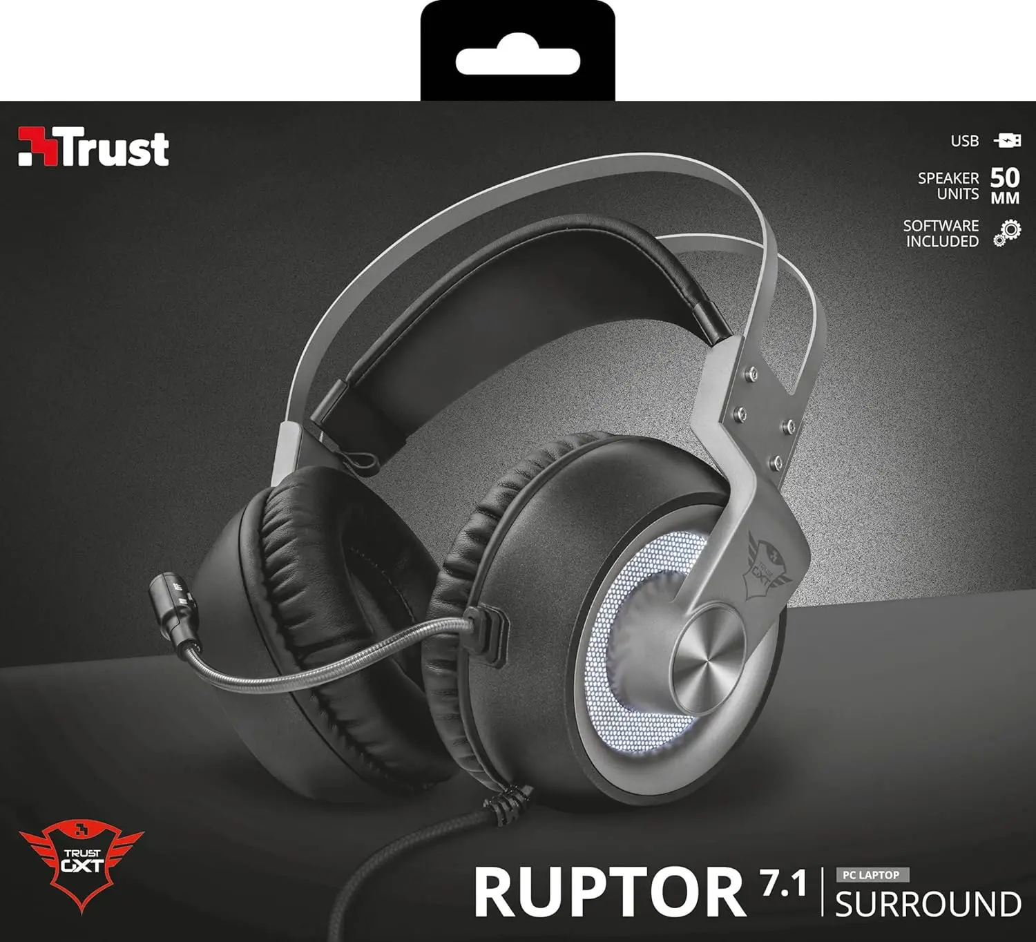 هدست (هدفون) گیمینگ Trust Gaming GXT 4376 Ruptor 7.1، کنترل ولوم صدای On-Ear Cup