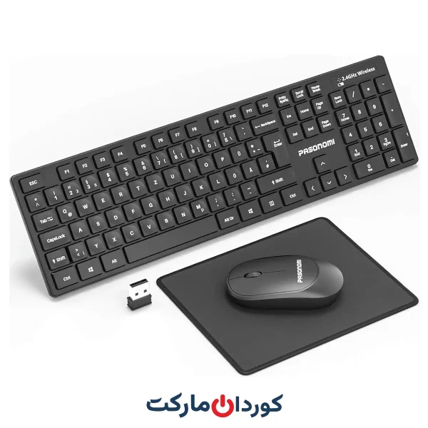 ست کیبورد و ماوس بی سیم سفارش آلمانPASONOMI KM8205، به همراه ماوس پد