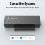 مبدل Alxum USB 3.0 به SATA برای هارد SSD 2.5 و 3.5 اینچی، با آداپتور برق 12 ولت 2 آمپر و کابل USB 3.0