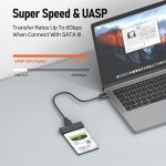 مبدل Alxum USB 3.0 به SATA برای هارد SSD 2.5 و 3.5 اینچی، با آداپتور برق 12 ولت 2 آمپر و کابل USB 3.0