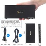 سوئیچ 4 پورت، KCEVE | HDMI KVM Switcher Box پشتیبانی از 4K@60Hz، سازگاری کلیه سیستم ها