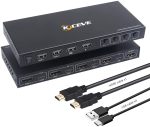 سوئیچ 4 پورت، KCEVE | HDMI KVM Switcher Box پشتیبانی از 4K@60Hz، سازگاری کلیه سیستم ها