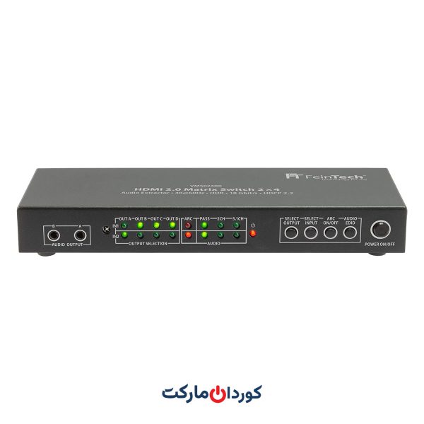 اسپلیتر (جداکننده) HDMI | مدل Matrix Switch 2x4 with Audio Extractor | FeinTech VMS02400