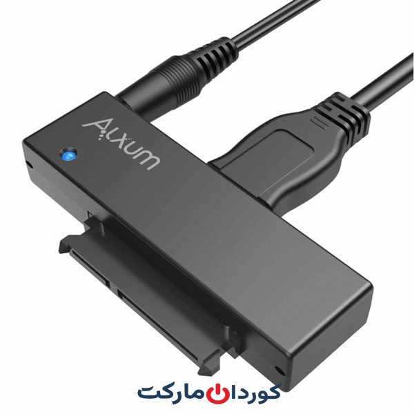 مبدل Alxum USB 3.0 به SATA برای هارد SSD 2.5 و 3.5 اینچی، با آداپتور برق 12 ولت 2 آمپر و کابل USB 3.0