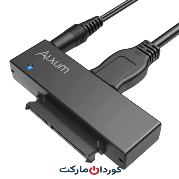 مبدل Alxum USB 3.0 به SATA برای هارد SSD 2.5 و 3.5 اینچی، با آداپتور برق 12 ولت 2 آمپر و کابل USB 3.0