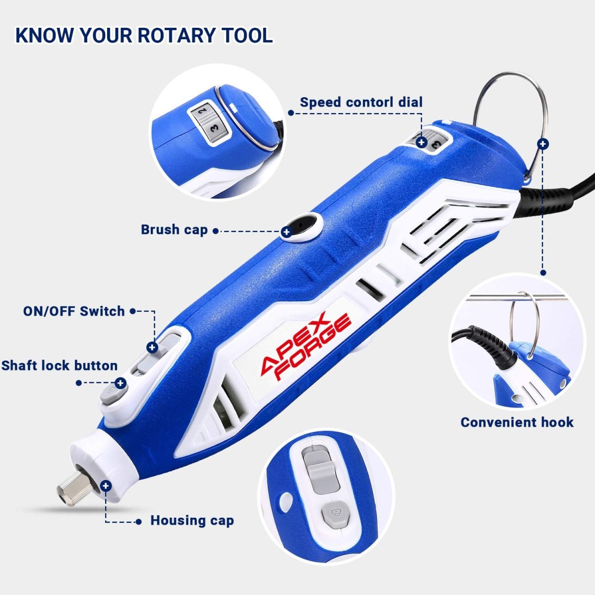 کیت دریل برقی APEXFORGE M6 Variable Speed Rotary Tool Kit