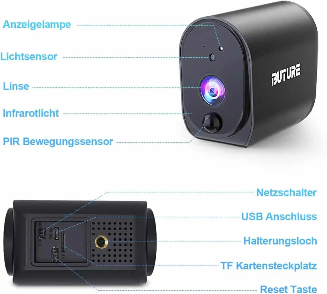 دوربین امنیتی با پنل خورشیدی برند BuTure مدل IPC026 security camera