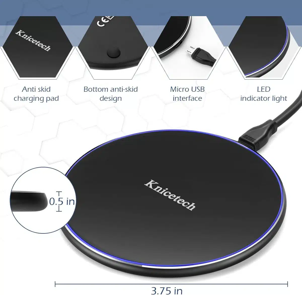 شارژر بی سیم 10واتی برند Knicetech