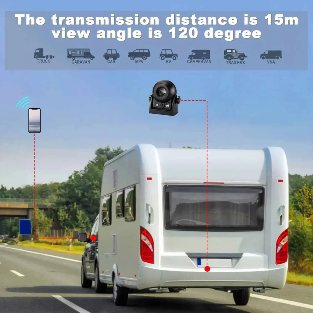 دوربین عقب ماشین ضدآب مدل Uzone Wireless Rear-view Camera
