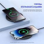 شارژر بی سیم سریع مدل W8 15W Wireless Charger Pad