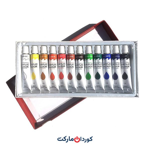 ست دوازده عددی 12 رنگ اکریلیک – 12x12 ml