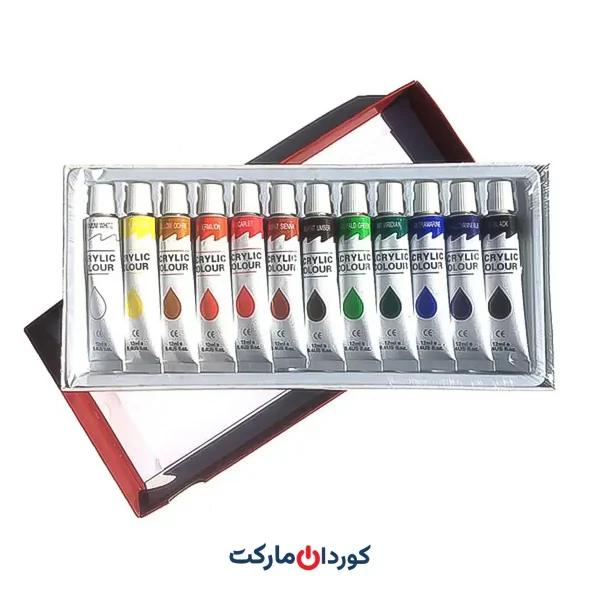 ست دوازده عددی 12 رنگ اکریلیک – 12x12 ml