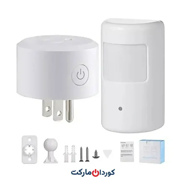 سنسور حرکت بی سیم PIR + سوکت دوشاخه سوئیچ کنترل خودکار برای خانه هوشمند