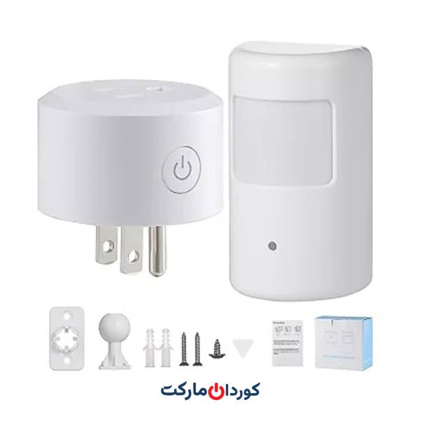 سنسور حرکت بی سیم PIR + سوکت دوشاخه سوئیچ کنترل خودکار برای خانه هوشمند