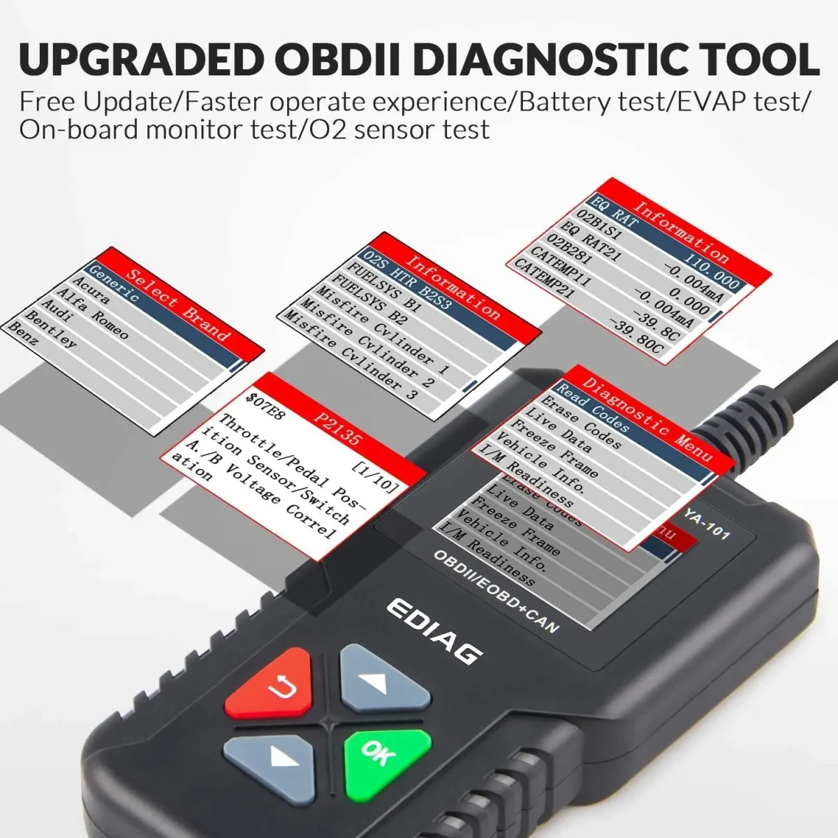 اسکنر و کد خوان خودرو EDIAG مدل OBD2